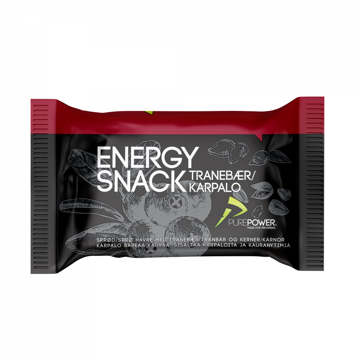 Energy Snack Tranbär stk. - Energibars - PurePower